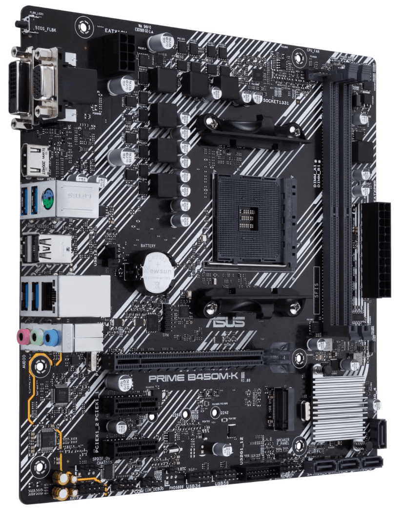 b450 asus k ASUS Prime B450M-KII AM4 Micro ATX Motherboard - الصورة 1