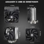 Thermalright Assassin X 120 R SE CPU Air Cooler, AX120 R SE, 4 Heat Pipes, TL-C12C PWM Quiet Fan CPU Cooler with S-FDB Bearing, for AMD AM4/AM5 Intel 1700/1150/1151/1200, LGA1700 - New - 1 Yr Warranty - الصورة 4