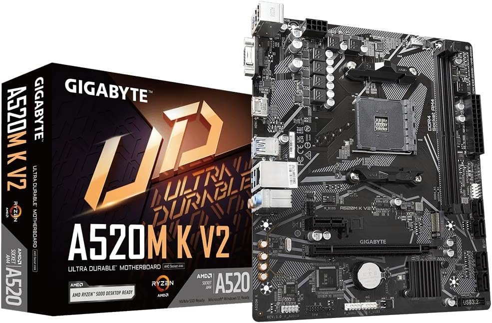 61Bsj696+uL._AC_SL1000_ GIGABYTE A520M K V2 Socket AM4 Motherboard